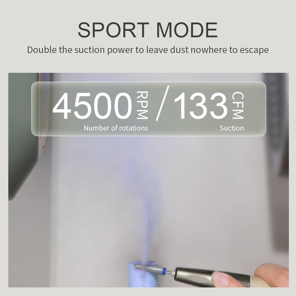 MRNAIL Large Silent Nail Vacuum Cleaner with Polishing Filter Efficient Dust Removal for Salon Use