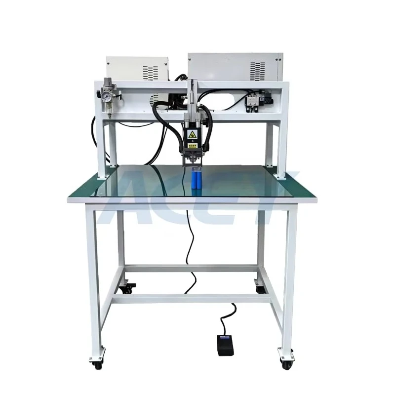 

10000A Transistor Pneumatic Li Ion Battery Gantry Pedal Manual Spot Welder, Cylindrical Cell Spot Welding Machine
