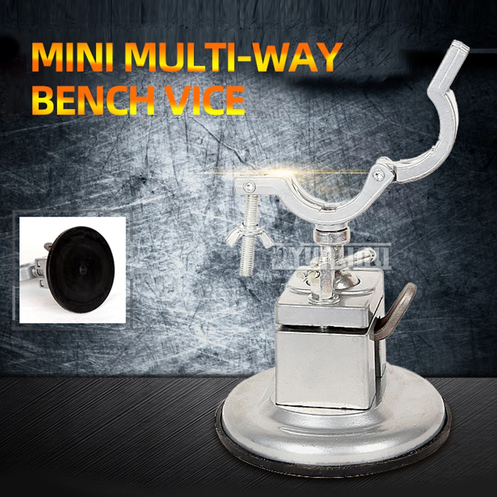 Perfuradora de mão com ventosa, suporte fixo ajustável, Mini mesa elétrica, bancada Vise, 360 ° Rotatable