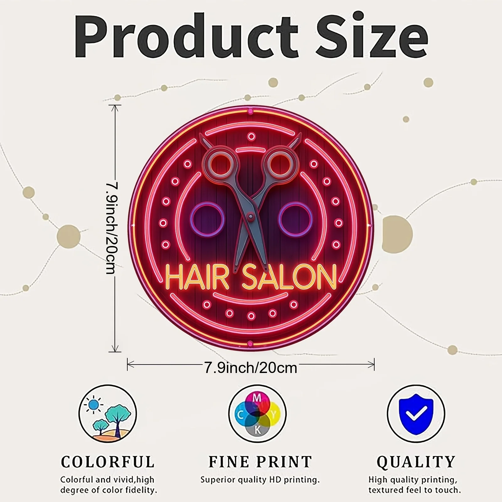 CIFBUY Retro Neon Hair Salon Sign Aluminum Wall Art Waterproof Fade Resistant Durable Metal Decor for Home Bar Shop Office