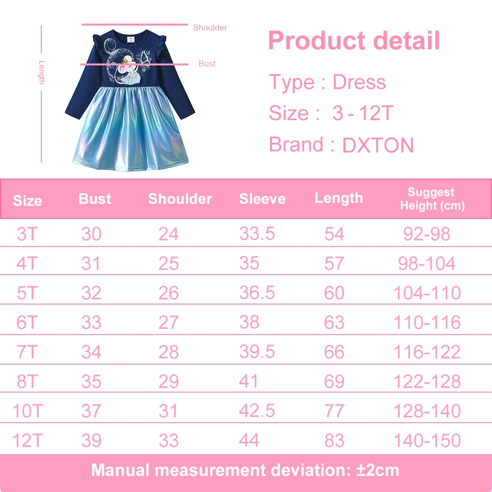 DXTON New Children\'s Casual Dress Winter Girls Clothing Squirrel Butterfly Cartoon Kids Dresses Patchwork Toddler Dress Costumes