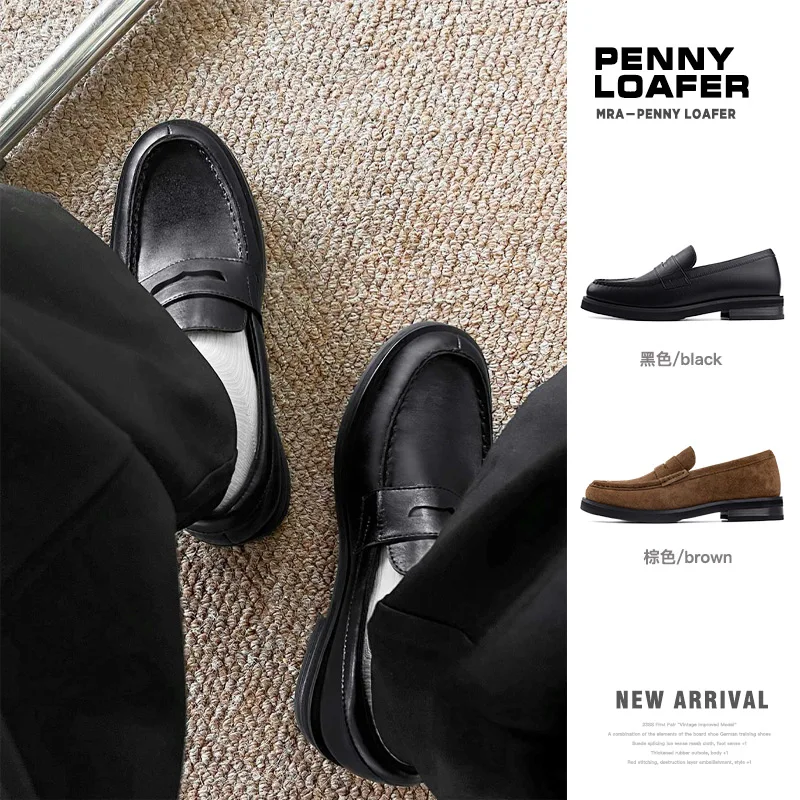 

Mr.A High-Quality Cowhide Men's Casual Leather Shoes, Spring and Autumn Black Versatile Comfortable Moccasins Men's Casual Business Loafers