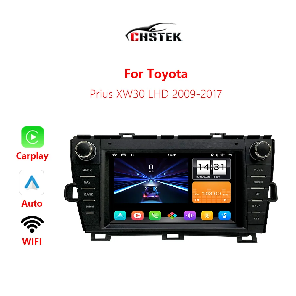 

CHSTEK автомобильный радиоприемник стерео Carplay для Toyota Prius XW30 LHD 2009-2017 Android авто навигация Bluetooth WIFI GPS мультимедийный плеер