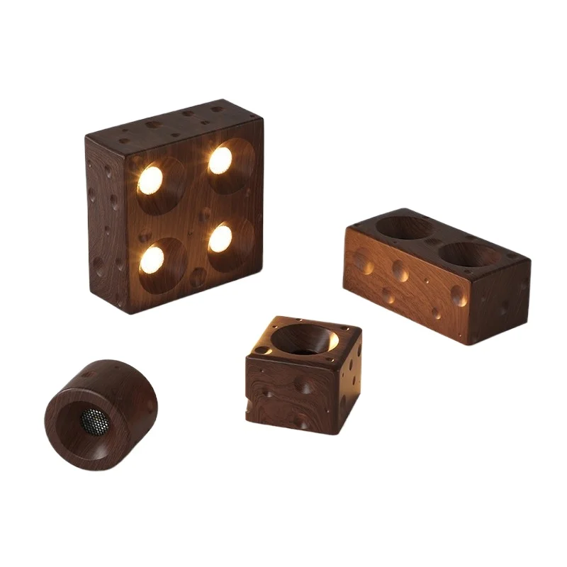 

Surface lighting spotlights without main light, living room anti-glare four-headed cheese walnut full spectrum