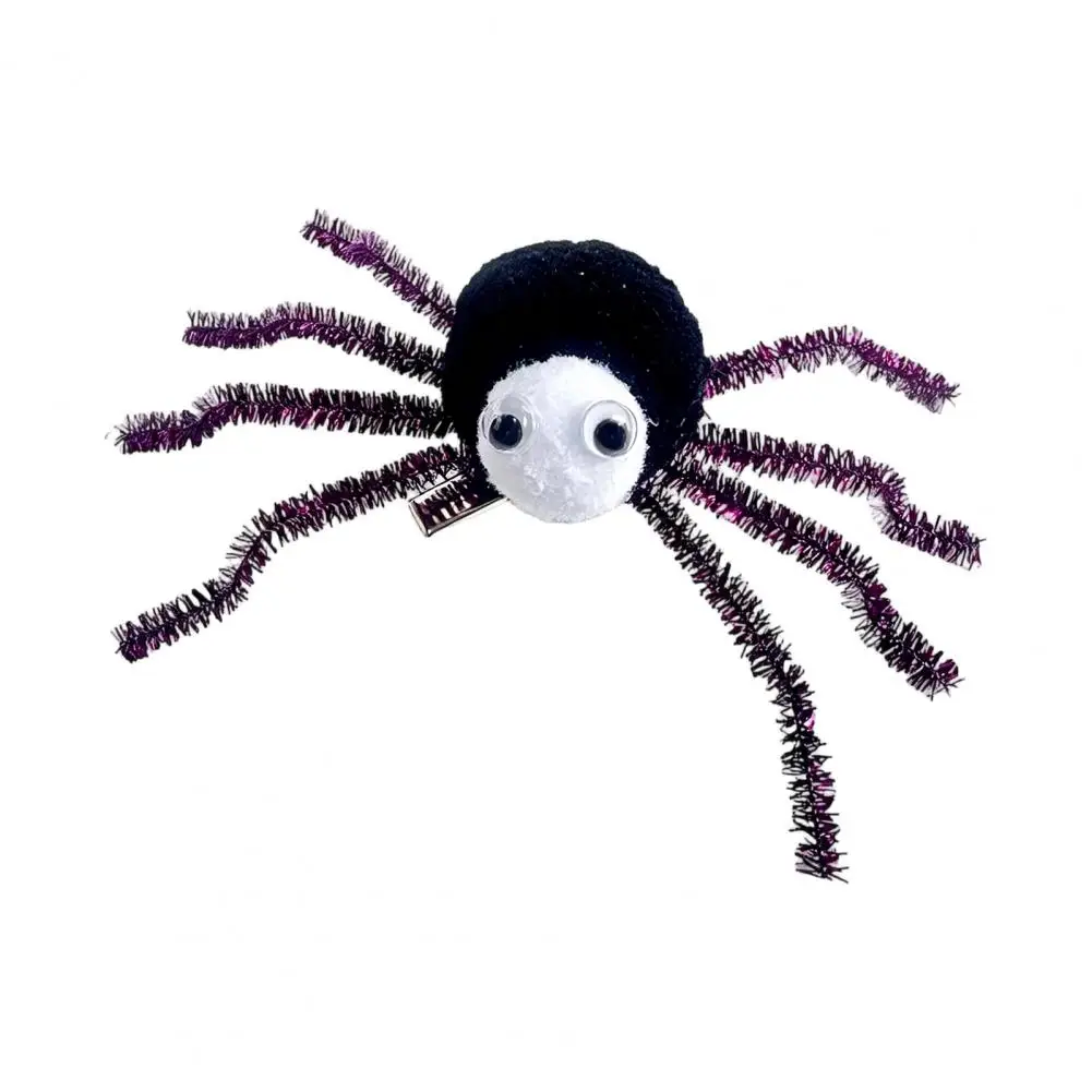 Halloween Spider Hairpin for Kids Cosplay Accessories for Halloween Halloween Spider Hair Clips for Girls Women Furry Pom Pom
