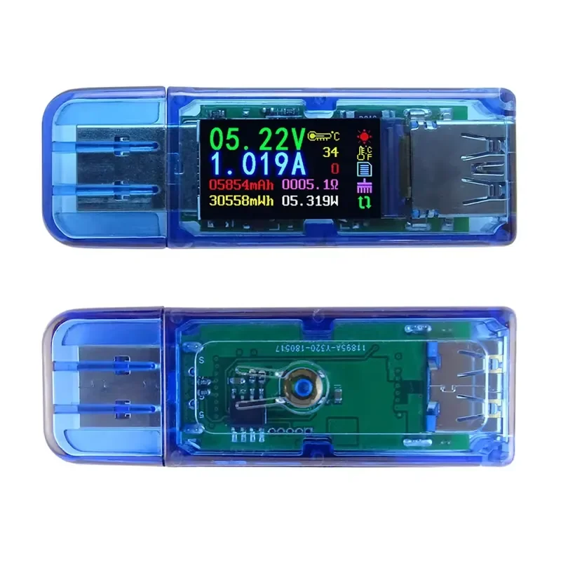 USB3.0 IPS HD USB Tester for RUIDENG AT34 Voltage Current Capacity Energy Power Equivalent Impedance Temperature Testing 30V