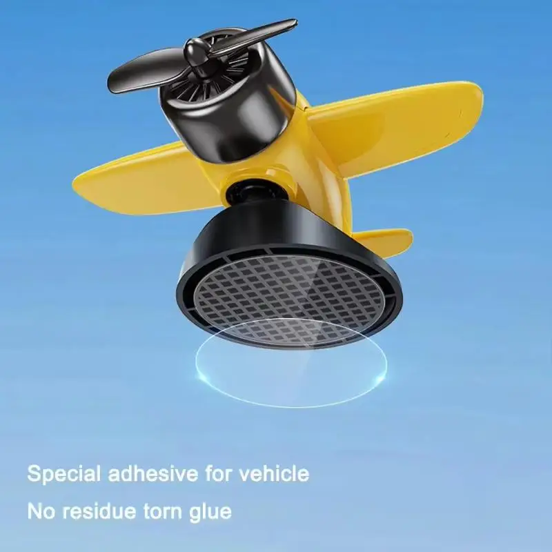 Solar Powered Rotating Airplane Car Dashboard Ornament Auto Spin Decor Airplane Ornaments Car Interior Decoration
