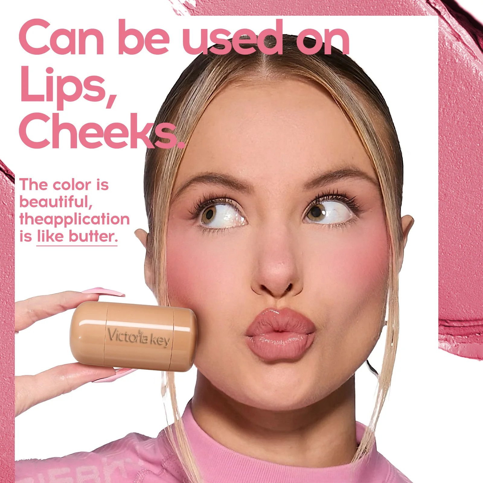 

Pocket Blush Stick, Natural Highlights, Matte Contouring, Suitable for Both Lips and Cheeks, Portable Blush Lipstick