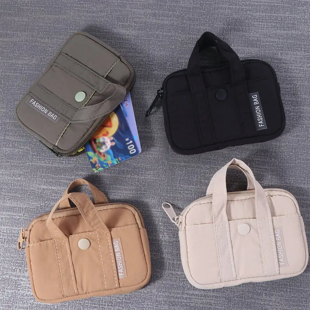 

Portable Nylon Coin Purse Korean Style Card Holder Card Pouch Bank Card Organizer Zipper Pouch Mini Earphone Storage Bag Women