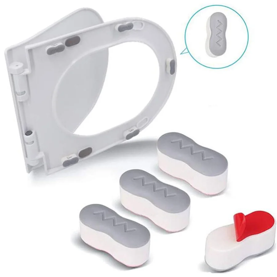 4PCS Universal Toilet Seat Protector Pads - Non-Slip Strong Adhesive Cushioned for Bidet, Elderly & Pregnancy Bathroom Safety Ac