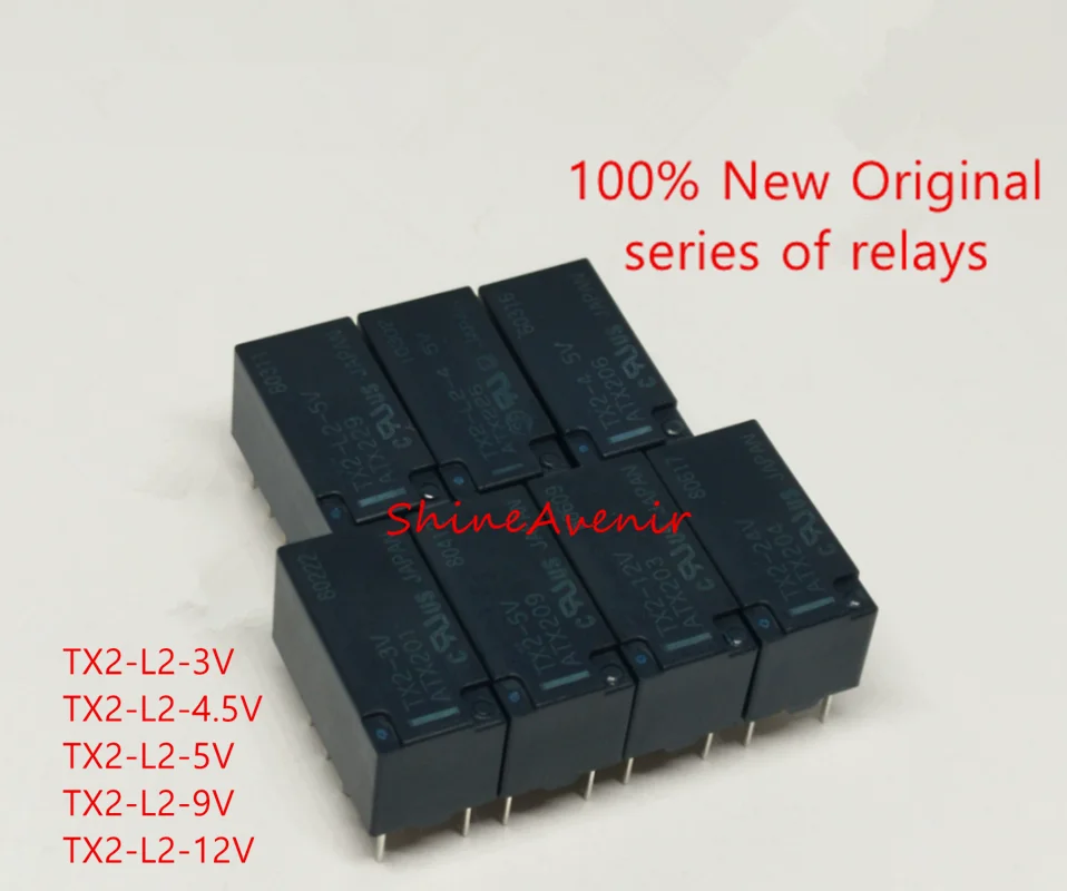 

15pcs TX2-L2-3V TX2-L2-4.5V TX2-L2-5V TX2-L2-9V TX2-L2-12V TX2-L2-3V-H145 Full series of relays, 100% original