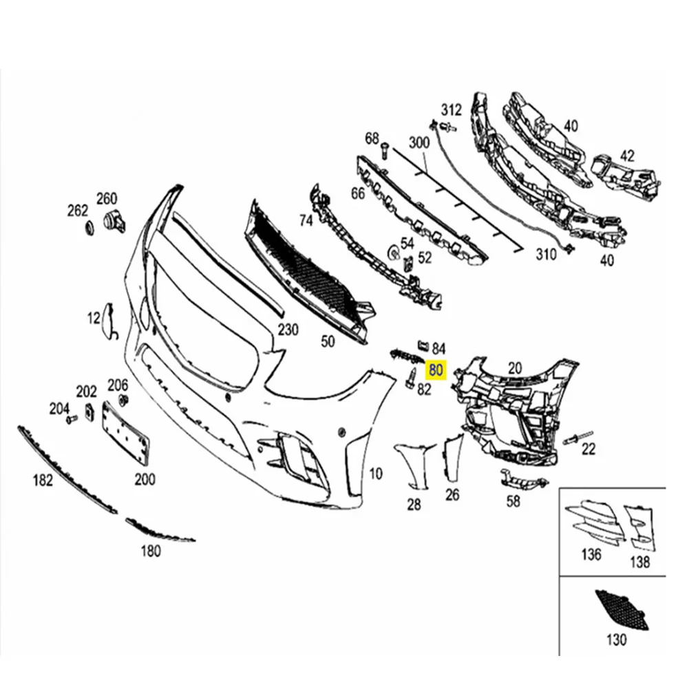 Car Support Retainer Support Retainer 2058850921 Black For Mercedes C200 C300 C63 Right Left 2058850821 Auto Accessories