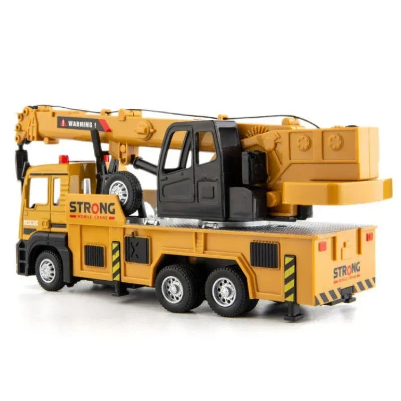 1/32 합금 크레인 모델 사운드 라이트 효과 어린이 장난감 풀백 트럭 건설 크레인 관성 자동차 차량 장난감 어린이 선물