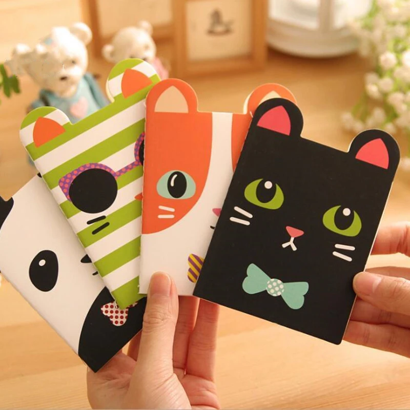 

4 Pieces Lytwtw's Korean Creative Stationery Notepad Office Supplies School Cartoon Animals Style Notebook Diary