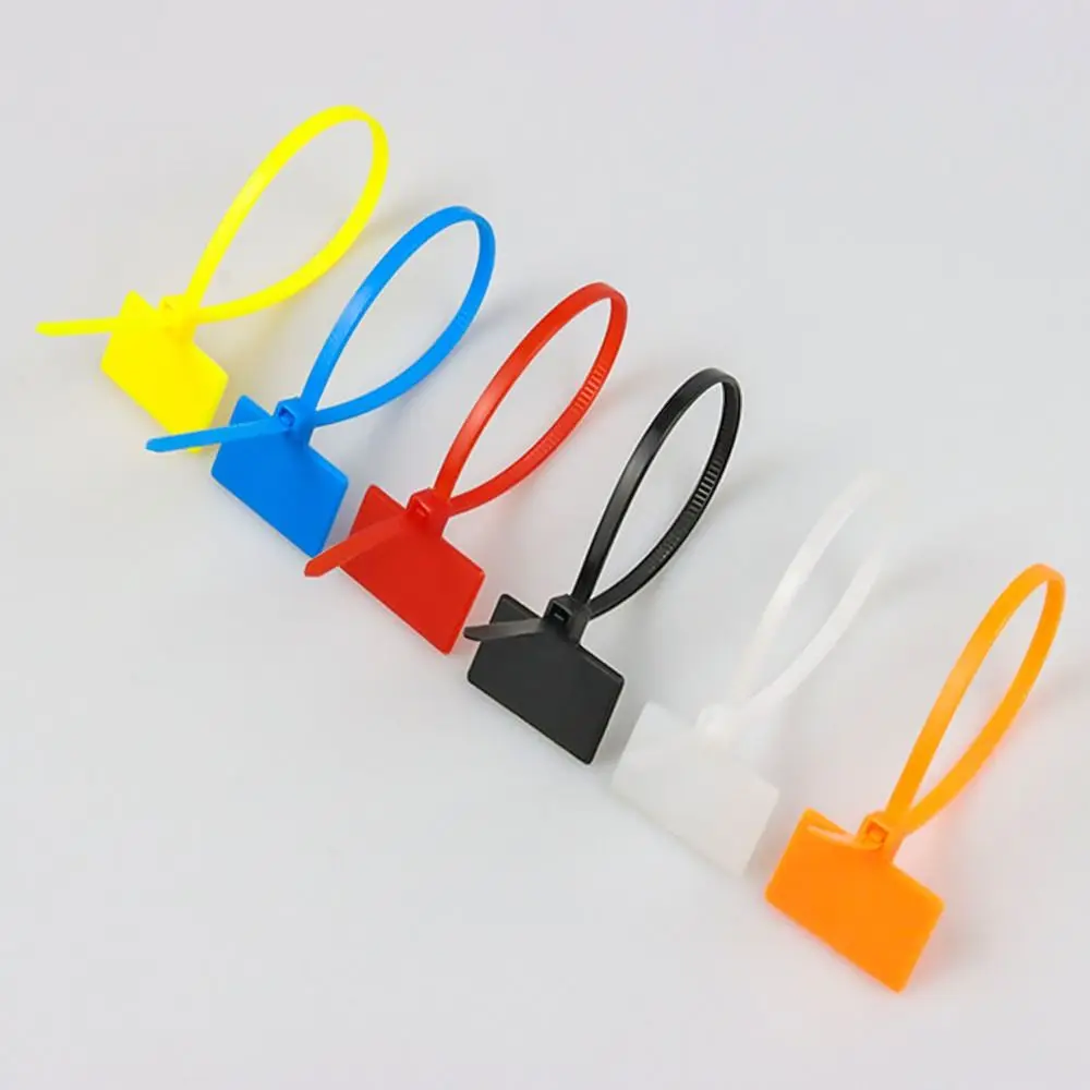 100pcs Easy Mark Tag Labels Markers Self-locking Zip Ties Colorful Tag Nylon Ties Cable Tag Cable Ties