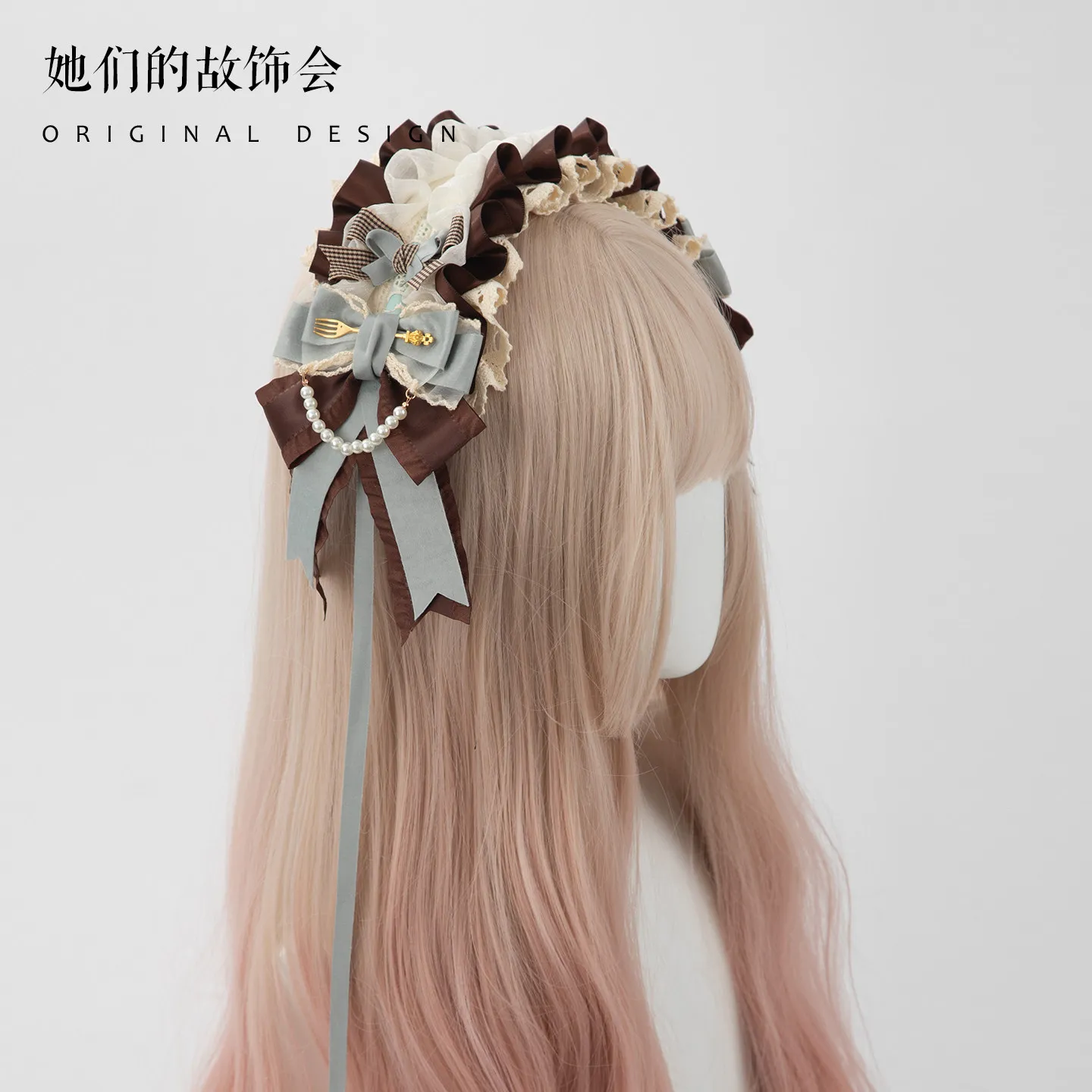 Bow Hair Clip KC Biscuit Chocolate Cake Flat Hat Handmade Small Original Lolita Hair Accessories