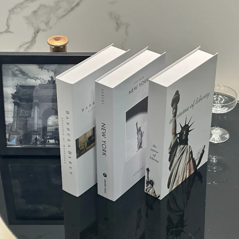 كتب مزيفة لديكور المنزل ، كتاب زخرفي فاخر ، رف كتب لطاولة القهوة ، غرف المعيشة ، الموضة ، 3 + لكل مجموعة #2