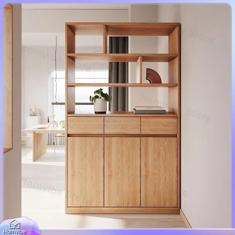 for Oak All Solid Wood Shoe Cabinet Stool Entrance Cabinet Integrated Against The Wall Log Style Home Shoe Rack Modern