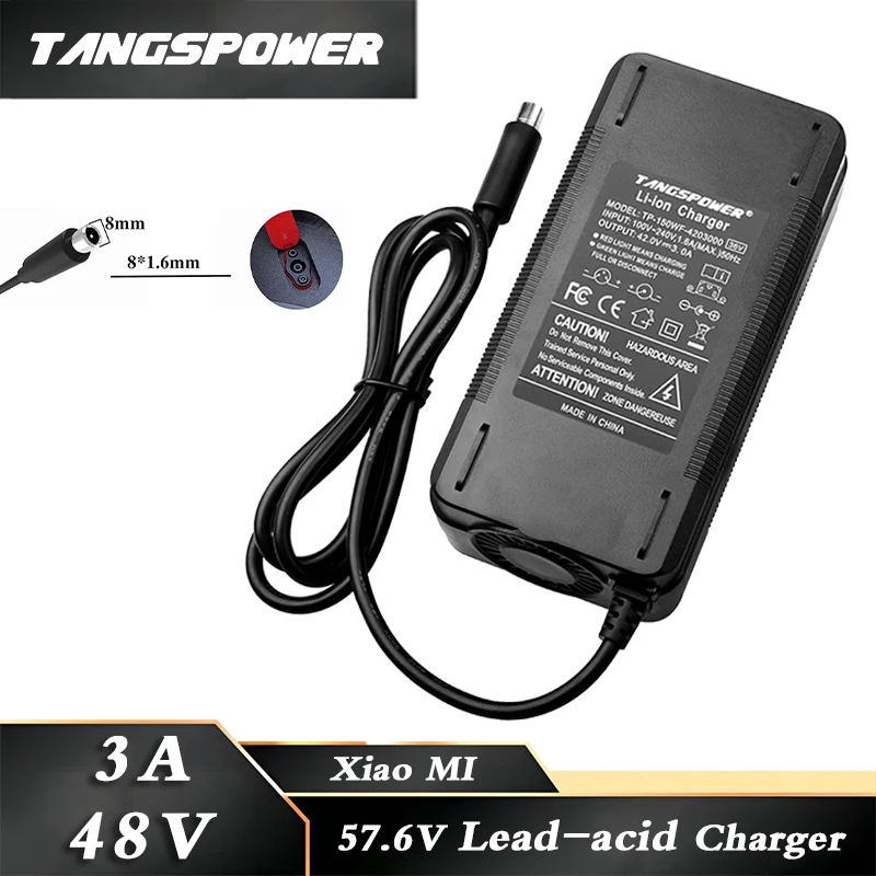 

48V 3A Lead Acid Battery Charger For 57.6V Lead-acid Battery Pack Fast Charging DC 8MM Connector With Cooling Fan High quality