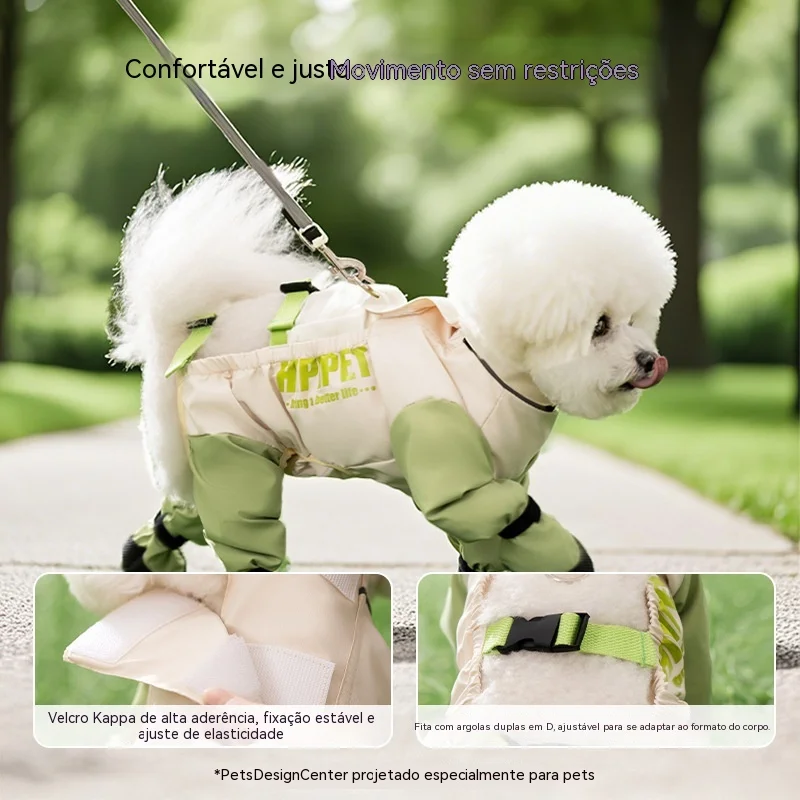 

Pet Dog Onesie Waterproof Breathable Full Coverage Suit Foot Protection Sweat Wicking Clothes for Small Dogs Outdoor Walking