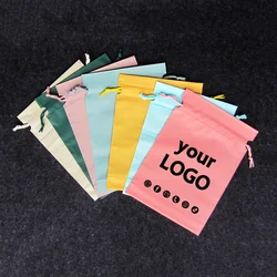 Drawstring bag colorful frosted towel leggings swimsuit storage plastic bag clothing packaging bag can be printed with your logo