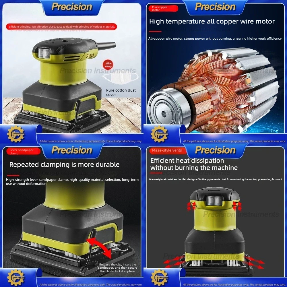 

2026 Electric Handheld Orbital Wall Sander for Drywall Wood Polishing with Multi Surface Sanding Pad Home Use Power Tool