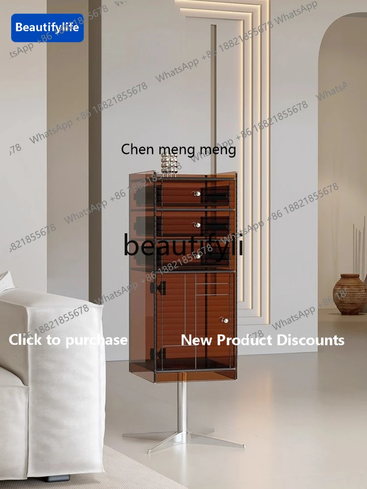 

X GG Floor Rotating Storage Magazine Bookcase Storage Modern Minimalist Living Room Side Entrance Cabinet