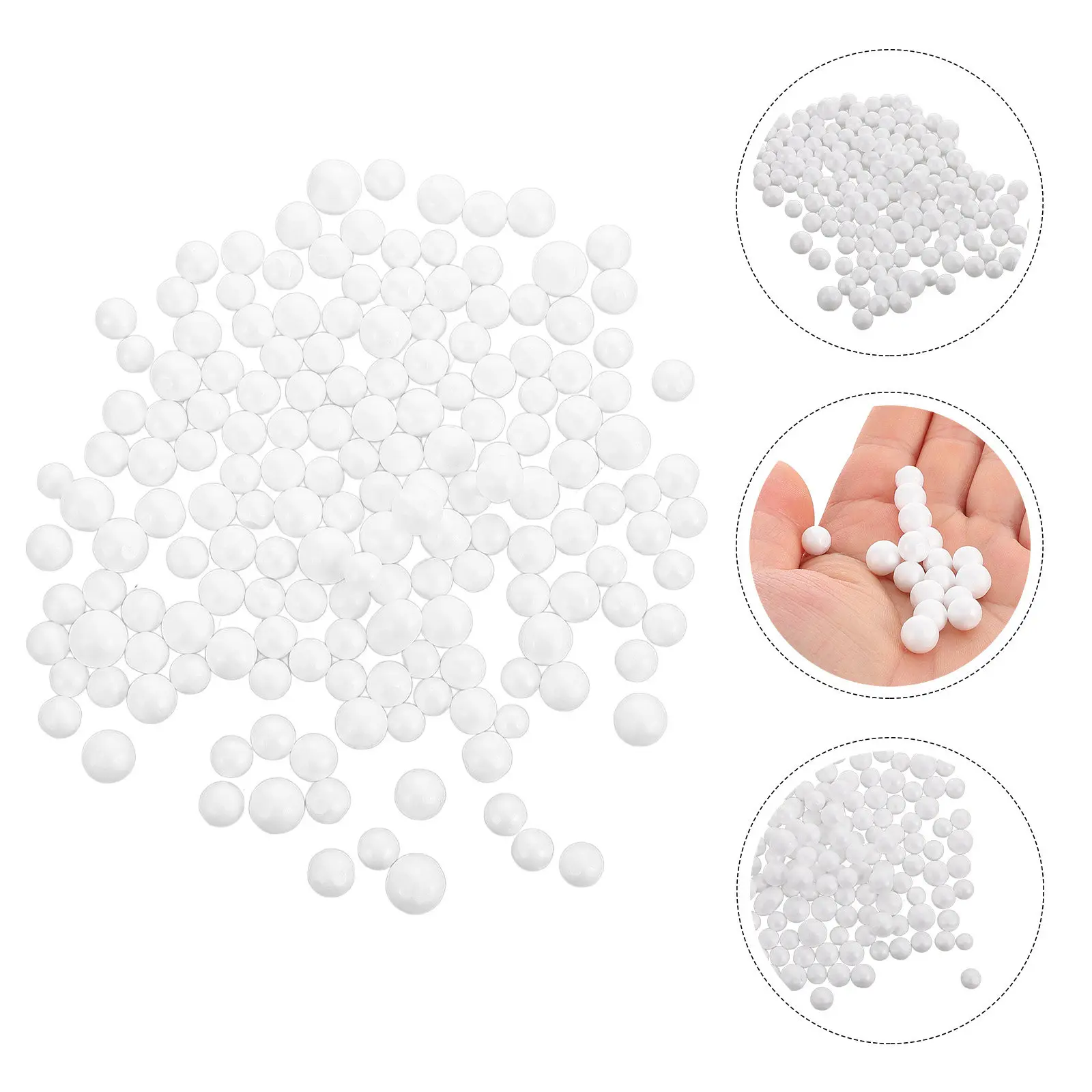 2 Bags Diy Crafts Beads Stuffings for Supplies White Decorative Foams Balls view 2