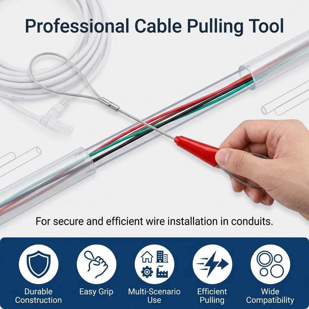 Efficient Wire Pulling Tool Heavy-Duty for Conduit Installation Electrical Cable Tightener ABS Plastic Line Puller Durable