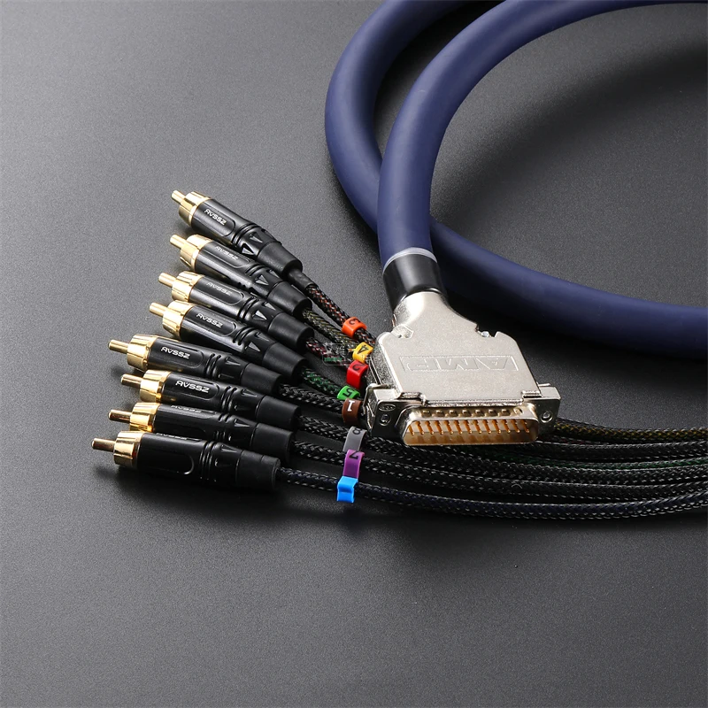 

DB25 Male to 6.35mm TRS 8 XLR//RCA Gold Pigtail Cable - Balanced Analog Audio Snake for Recording Interface 0.75-30m