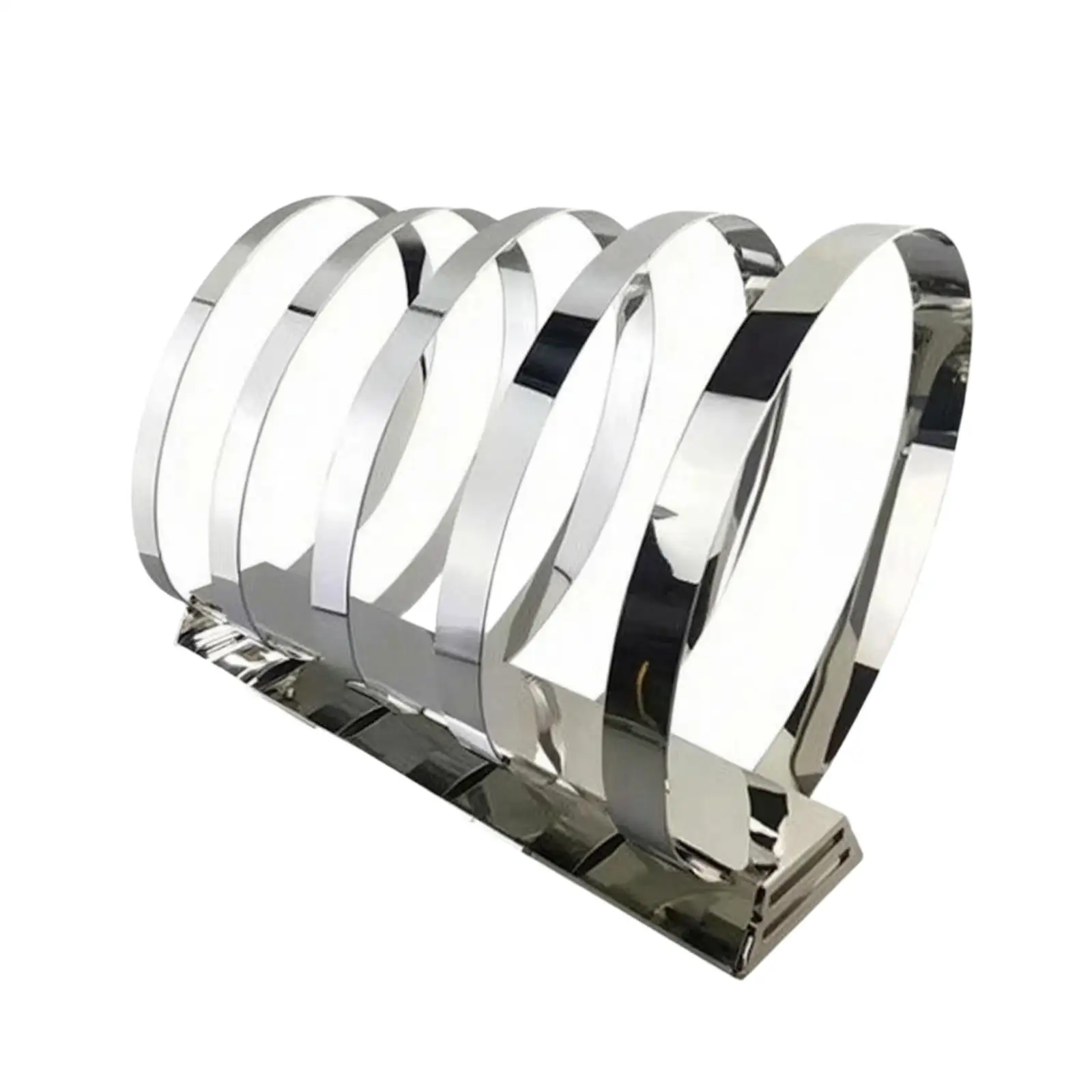 Five Loop Belt Holder Rack Stainless Steel Display Stand for Boutique Shop Countertop Organizer Showcase Unit