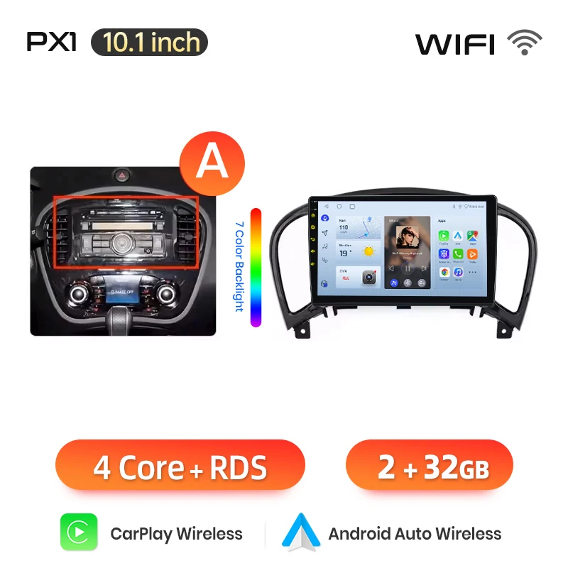 AWESAFE Draadloze CarPlay Android Auto Radio voor Nissan Juke YF15 2010-2014 Auto GPS Navigatie Plug and Play met SWC CANBUS RDS DSP BT