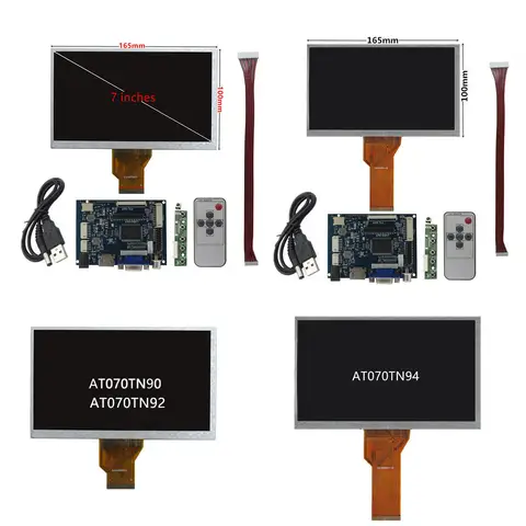 7 inch AT070TN90 94 Monitor Kit HDMI+VGA+2AV Control Driver Board TN LCD Screen Display For Lattepanda Raspberry Pi Banana Pi PC