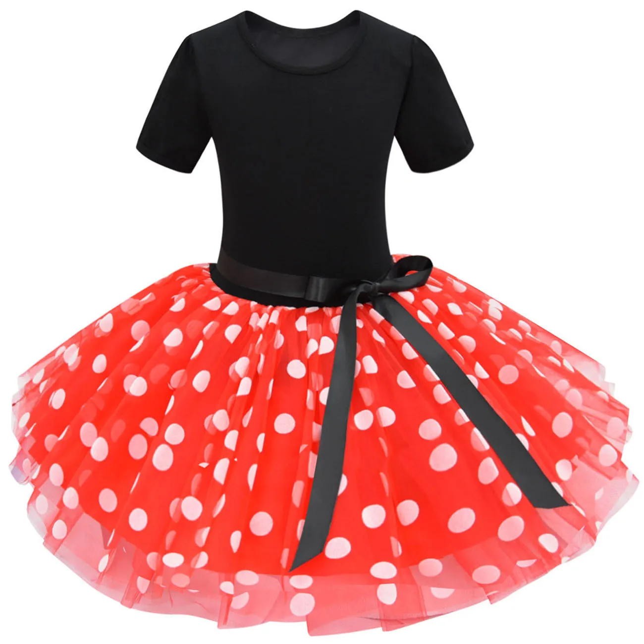 2szt Baby Girl Dresses Summer Cosplay Halloween Children Clothes Kids Minni Mouse Polka Kid Birthday Party Dress for Girls Dress