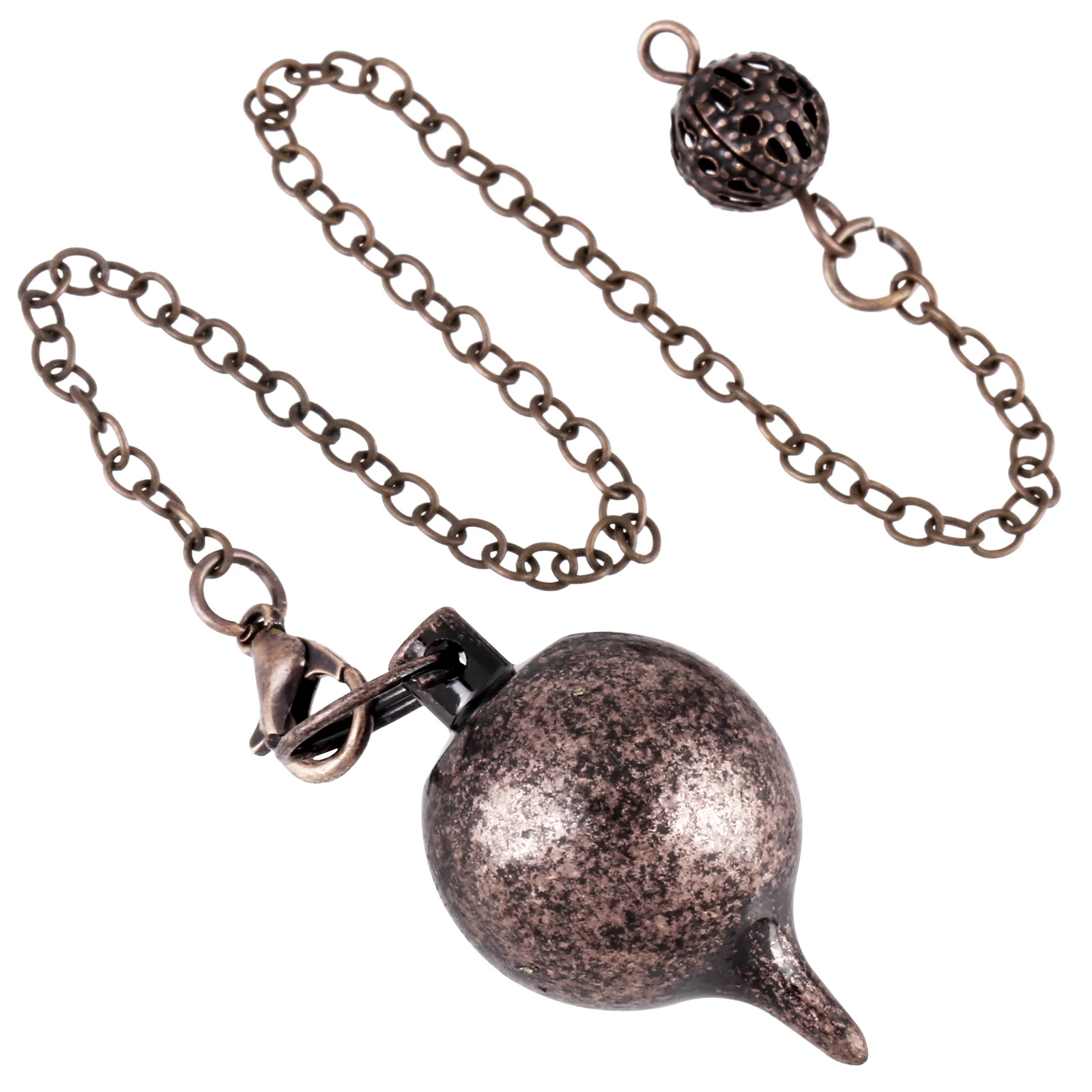 TUMBEELLUWA Copper Metal Ball Pendulum For Divination Dowsing Spiritual Answers Witchcraft Fate Quiz Meditation Chakra Balancing