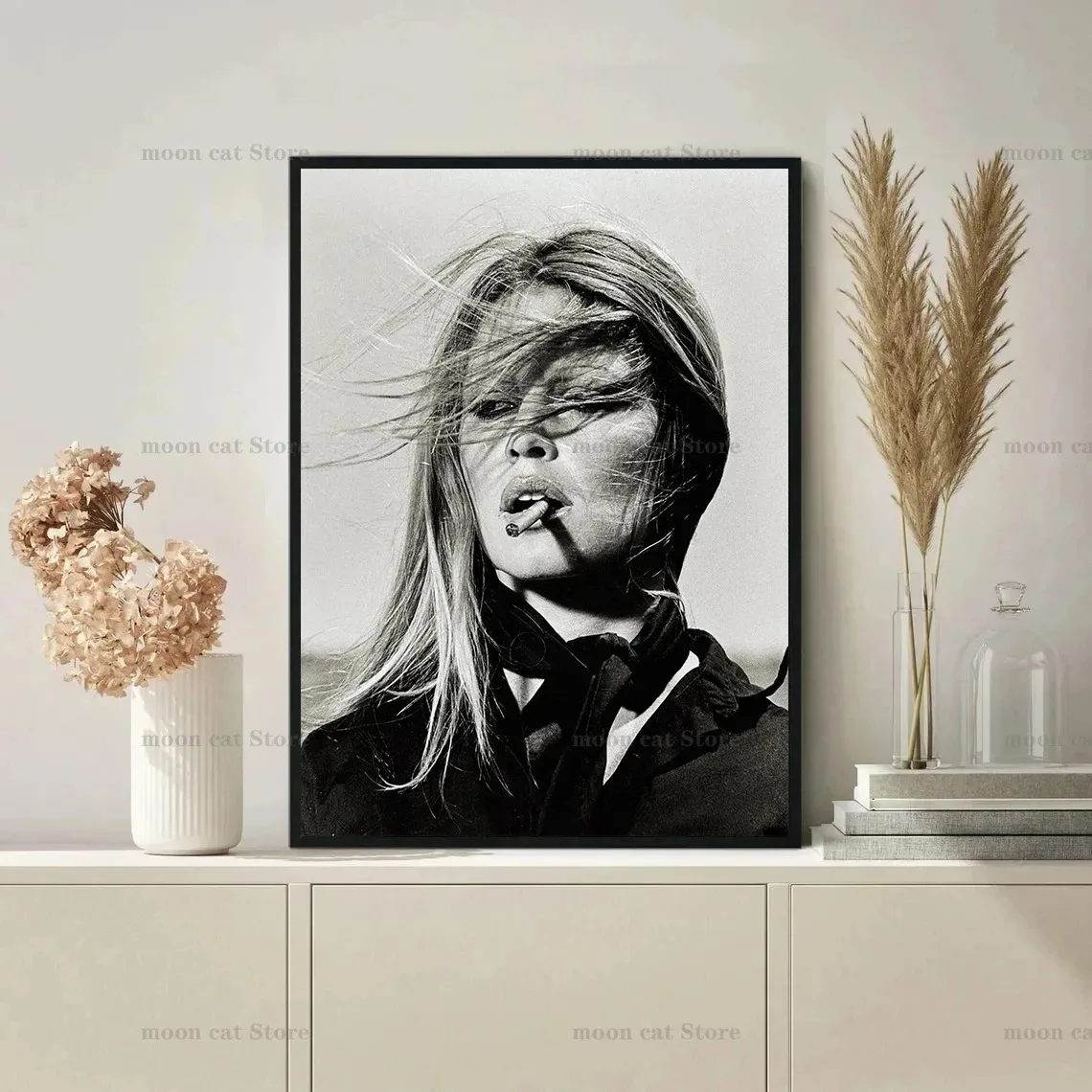 Vintage 70s Movie Star Brigit-Bardot Smoking Dolly Parton Portrait Poster Canvas Painting Wall Art Pictures Home Decor Gift