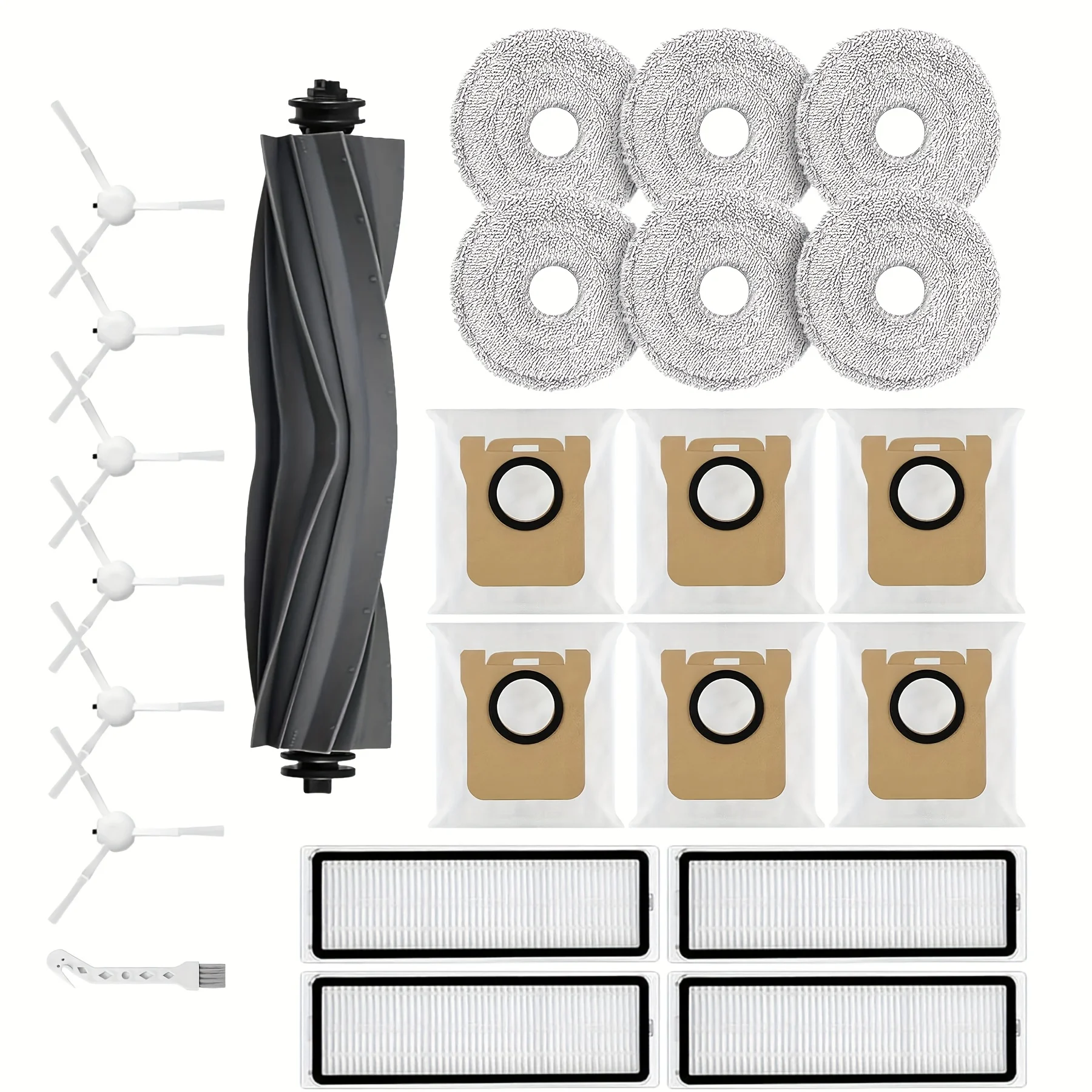 24Pcs Dreame L10s Ultra L10 Ultra  X10 Vacuum Parts,Main Brush,HEPA Filters,Mop Pads,Dust Bags,Side Brushes,Clean Brush