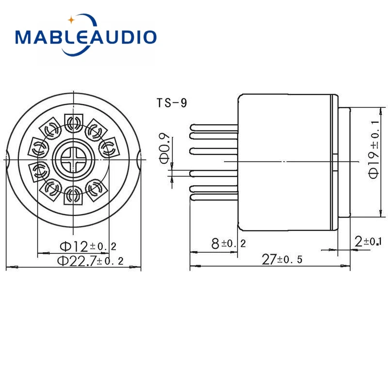 2pcs TS-9 Booster halter Bakelit 9-poliger elektronischer Röhren halter Reagenzglas halter passend für 12 ax7 Röhren halter Audio zubehör – Detail 1