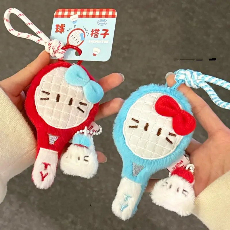 

[JT]1Pc Kawaii Badminton Racket Plush Keychain Cartoon Filled Doll Backpack Decoration Accessories Friend Birthday Gift