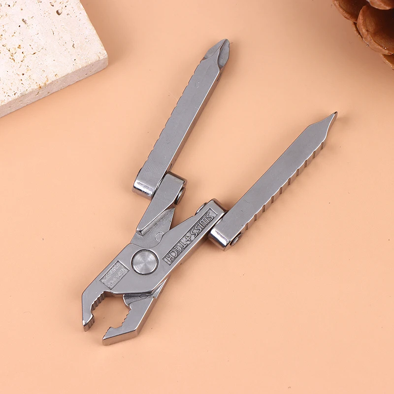 New Portable Pocket Mini Stainless Steel Folding Pliers Knife Keychain Screwdriver Combination Kit Outdoor Multifunction Tool