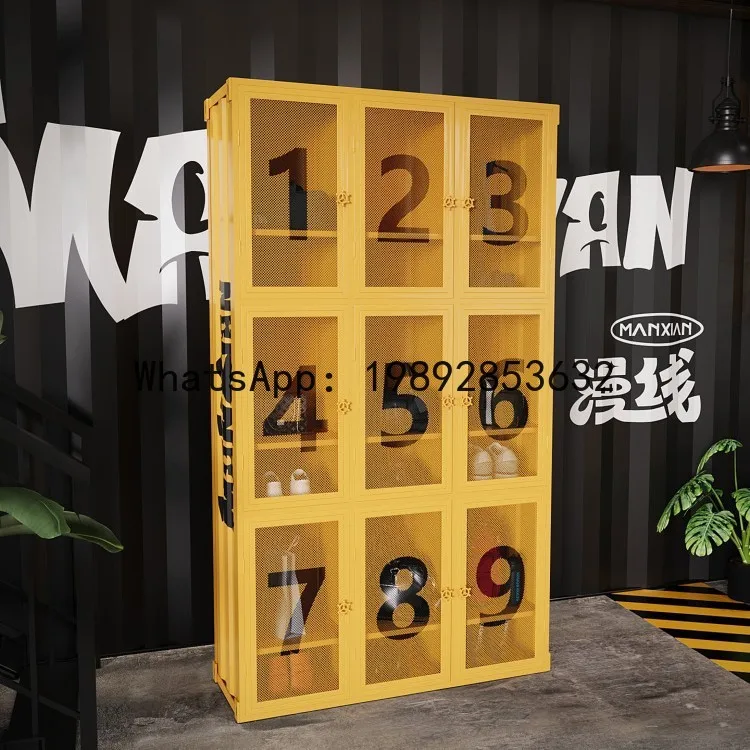 YFY Industrial Style Storage Cabinet with Lock, Employee Locker, Iron Cabinet, Gym Multi-Door Iron Art Storage Cabinet