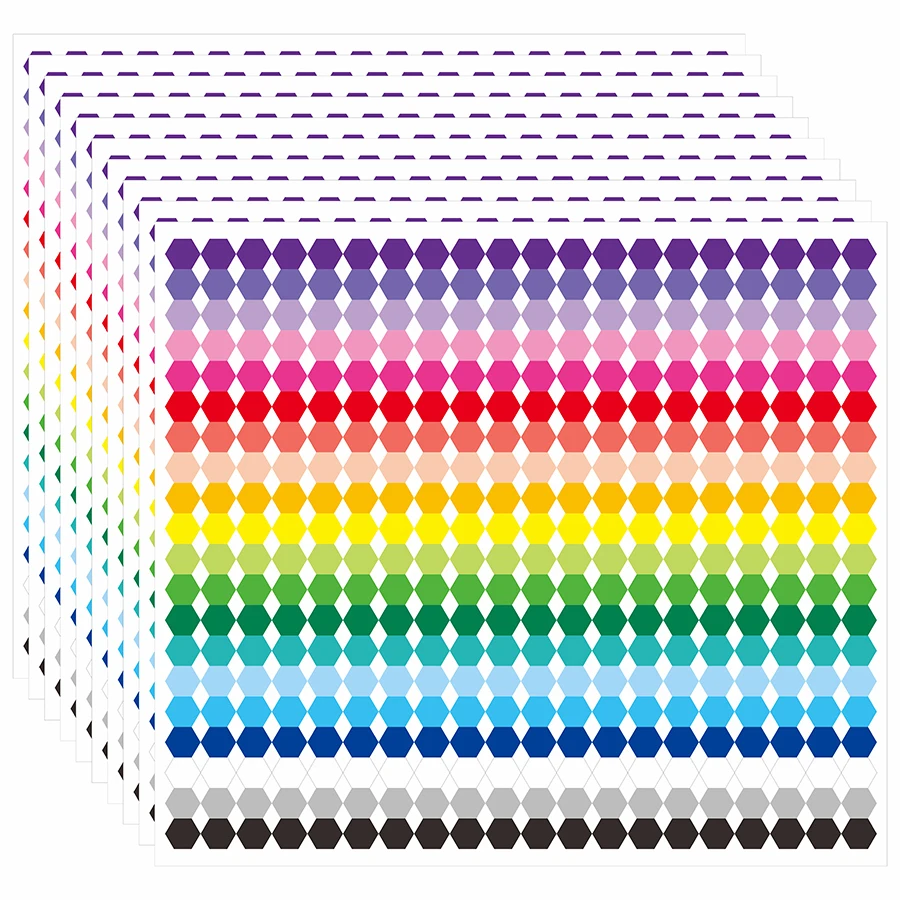 4000 pcs Color Coding Labels, Multi Color Hexagon Stickers, Self Adhesive Organization Labels