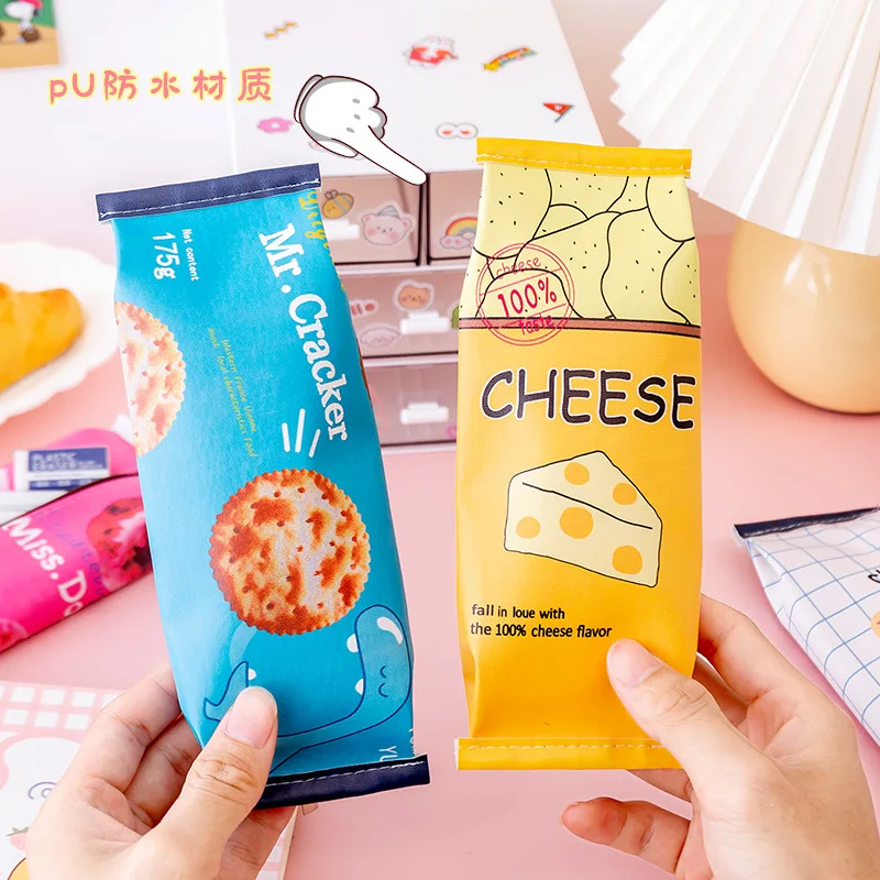 Cartoon Snack Pencil Case Student Pencil Case Stationery Bag Popcorn Fries Storage Bag Pencil Case Student Stationery Gift