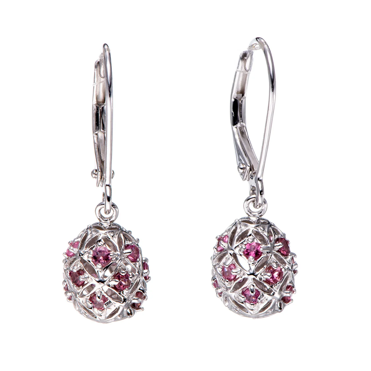 

GESIDE Multi Tourmaline Rhodium Over Sterling Silver Earrings