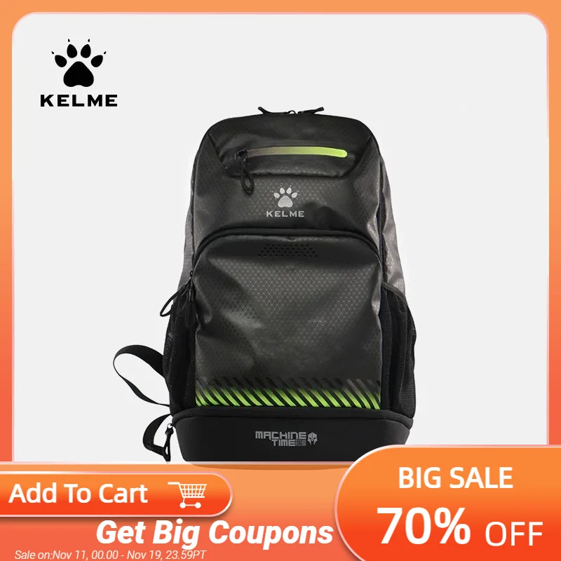 

KELME Sports Backpack Male And Female Student School Bag Fitness Backpack Training Bag With Shoe Warehouse Capacity 9876004