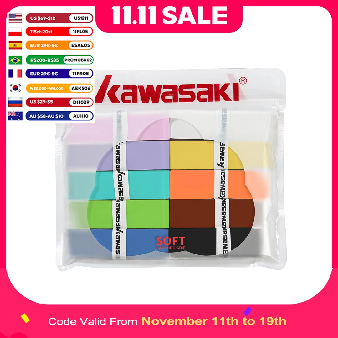 5/10/60 Pieces Overgrips Padel Original Kawasaki Sticky Anti-slip Overgrip Tennis Shock Absorption Paddle Grip Accessories