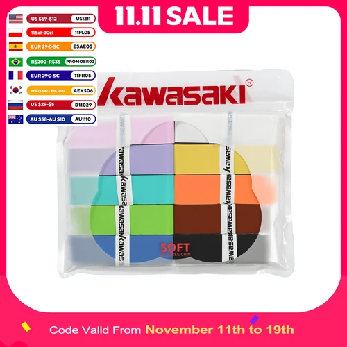 Imagen 1 del producto 5/10/60 piezas Overgrips Padel Original Kawasaki pegajoso antideslizante Overgrip tenis absorción de impacto Paddle Grip Accesorios