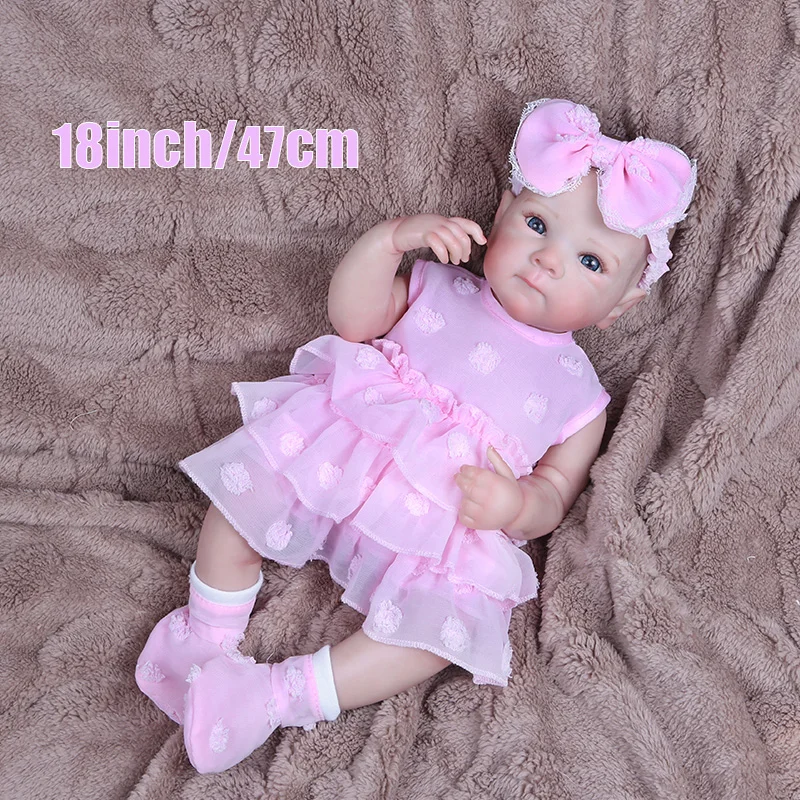 Bebe Reborn Girl Full Body Doll 18 inch Collectible Levensechte realistische kunst Reborn Dolls mu putaas bebés reborn origineel