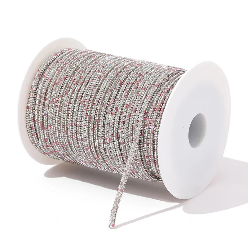 50 yards 4mm Kristal Strass Koord Trim Glas Diamant Touw DIY Naaien Voor Kleding Schoenen Tassen Trouwjurk kostuum Decoratie