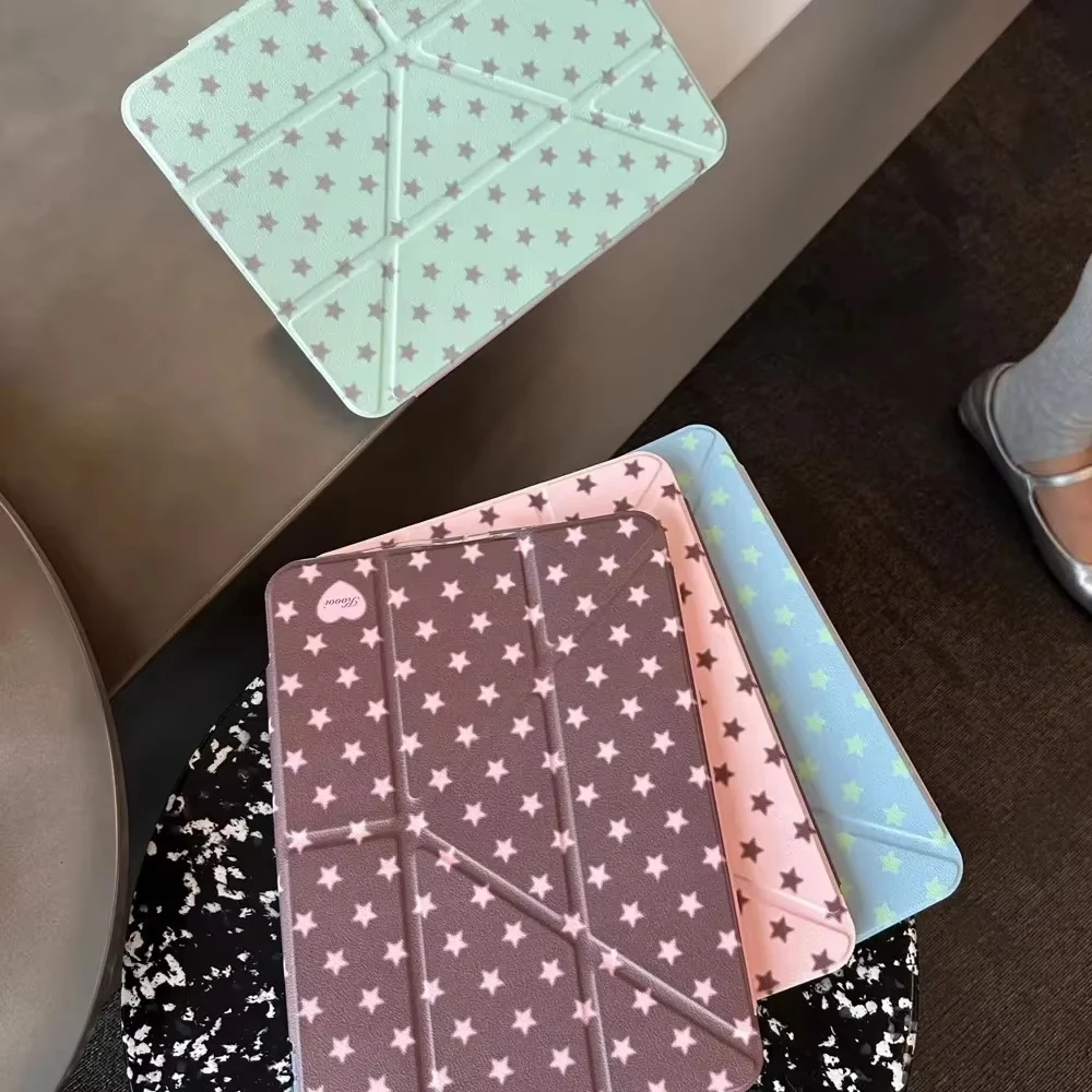 Colorful Star Blue Green Pink Tablet Case For iPad Pro 11 12.9 13 A16 M2 M4 M3 M5 10.2 5/6/7/8/9/10/11th Mini Air 3 4 5 6 Cover